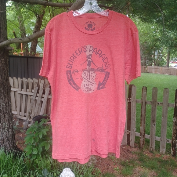 LUCKY BRAND SINGLE STITCH  ORIGINALS VINTAGE STYLE TEE LARGE SURFERS PAR… - Picture 15 of 15
